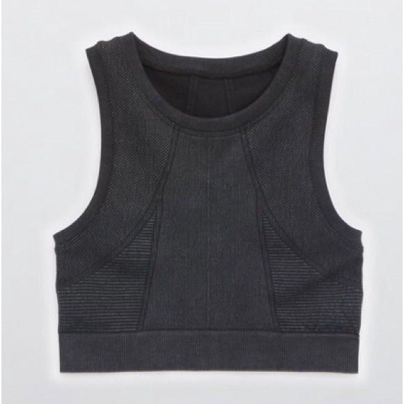 aerie Other - Aerie Washed Black High Neck Sports Bra - Size Large